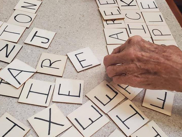 wooden tile letters scrabble